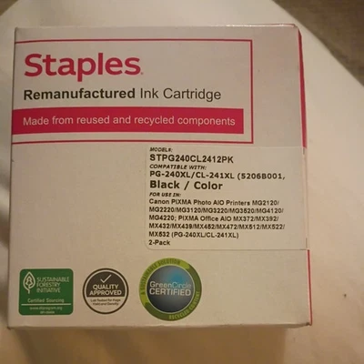 Staples Tru Red Printer Ink Cartridge Black 2 Pack TRPG240CL2412PK - Image 1 of 2