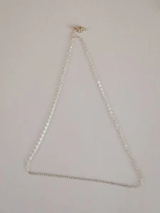 Sterling Silver Fine Oval Link Necklace 17"  0.8g R29M - Foto 1 di 4