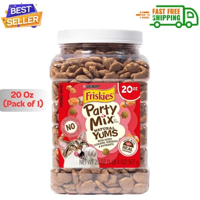 Purina Friskies Natural Cat Treats Party Mix Natural Yums With Real Salmon,20 Oz - Image 1 of 4