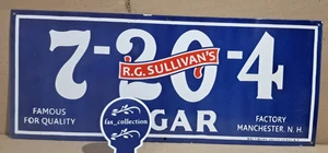 R.G. Sullivan's 7-20-4 Cigar Porcelain Enamel Sign 36 x 15 Inches 1 Sided - Picture 1 of 5
