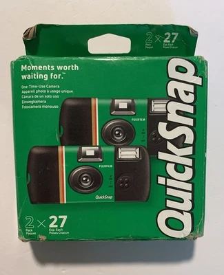 NEW IN BOX Fujifilm QuickSnap Flash 400 2pk 27 Exp. Each Disposable Camera - Image 1 of 4