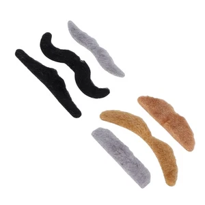 6 Pcs Self Adhesive Novelty Mustache Individualized Costume Fake Moustaches DW - Picture 1 of 12