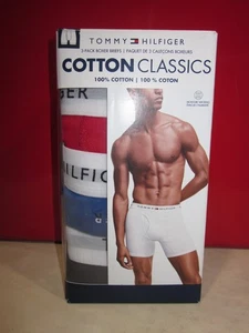 TOMMY HILFIGER COTTON CLASSICS  BOXER BRIEFS, 3 PR, NEW IN BOX, SZ MEDIUM, #49 - Picture 1 of 5
