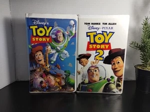 Toy Story + Toy Story 2 VHS Movie Lot with Clamshell case. Works. Pixar. Disney  - Picture 1 of 8