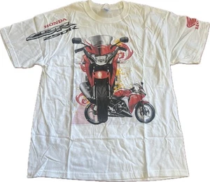 VTG M&O Graphic T-shirt Honda Racing CBR 25DR Motorcycle Adult L White NOS NEW - Picture 1 of 12