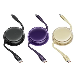 Telescopic 100W Chargers Cable 4 Length Options Fast Speed Data Sync Universal - Picture 1 of 11