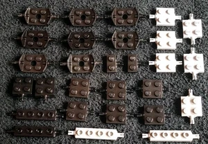 Lego Auto Rad Achsen Konvolut Pin Halter schwarz grau gemischt Lot 2x2 1x4 4600 6157 - Bild 1 von 4