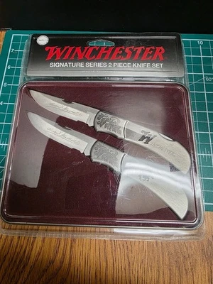 JUEGO DE CUCHILLOS 2 PIEZAS SERIE FIRMA WINCHESTER CONMEMORATIVO 200 2010 Foto 1 de 4