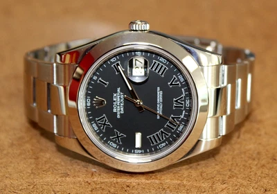 Rolex Oyster Perpetual Datejust II SS Men's Slate Gray Dial Watch 116300 [095WEI - Image 1 of 4