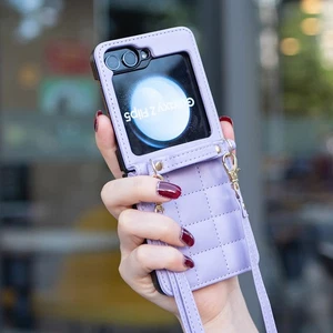 Luxus Leder Handyhülle mit Schultergurt für Samsung Galaxy Z Flip7/6/5/4/3 - Bild 1 von 18