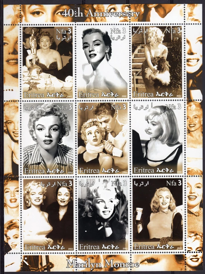Eritrea 2002 MARILYN MONROE 40th.Anniversary Sheetlet Perforated (9) MNH - image 1 of 1