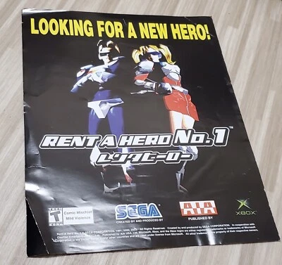 Rent A Hero No.1 Sega AIA Cancelado Inglés Xbox Versión E3 2003 Flyer Raro   Foto 1 de 2