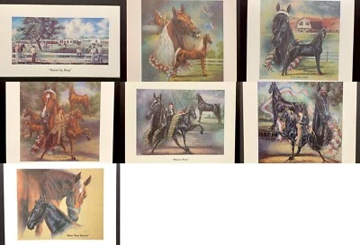 Lote de 7 impresiones en miniatura de artistas Billie Nipper Tennessee caballos caminando Foto 1 de 4