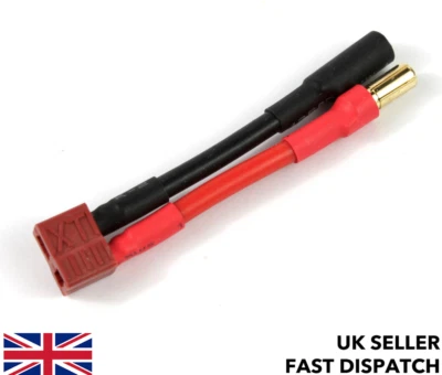 Deans Female to 5.5mm Banana/Bullet connectors plug/adaptor/cable/wire RC LiPo - Image 1 of 3