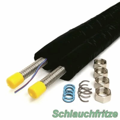 DER-SCHLAUCHFRITZE.DE Edelstahlwellrohr Solarrohr Solarleitung Isoliert DN16 (3/4") 15 meter