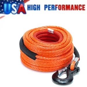 1/2"x100ft Synthetic Winch Rope Line Recovery Cable w/Winch Hook for ATV SUV UTV - Picture 1 of 12