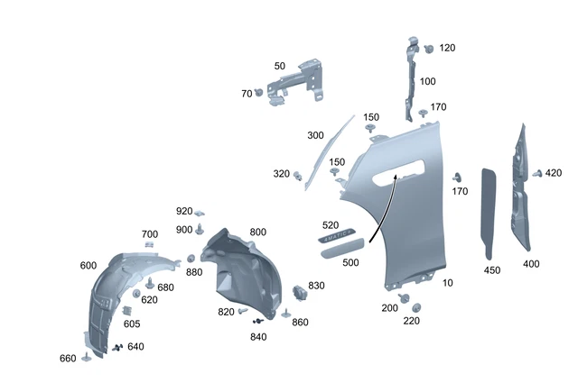 Mercedes Benz EQS 580 EQS 450+ EQS AMG 2022-2025 Mounting Console 2978801100 - Image 1 of 1