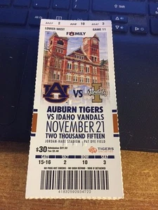 2015 AUBURN TIGERS VS IDAHO VANDALEN TICKET STUB COLLEGE FOOTBALL 21.11. - Bild 1 von 1