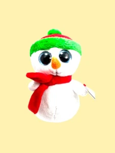 TY Beanie Boo Pupazzo di Neve Peluche Bambola Beanie Peluche Scoop Collezione Natale - Foto 1 di 4