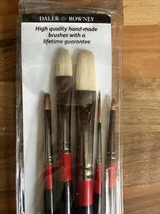 Daler Rowney Set Spazzole Olio Georgiano Confezione 501 Rigger Filbert Bright Short Flat - Foto 1 di 3