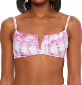 Bar III Bikini Top Size Large Swimsuit Summer V-Wire Purple Vacation Pool NEW - Picture 1 of 2