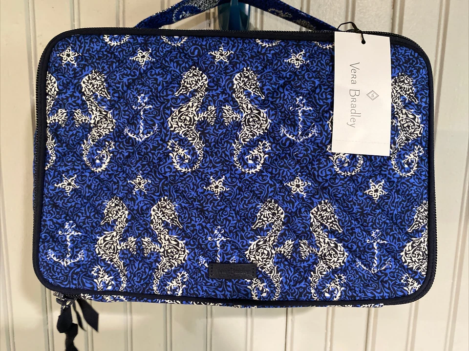 Vera Bradley Seahorse of Course Large Blush & Brush Makeup Cosmetic Case