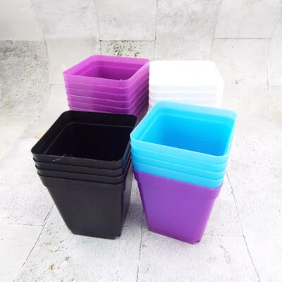 Mini Square Nursery Flower Pot Plastic Plant Pots Veg Succulent planting 8x7x5cm - Image 1 of 4