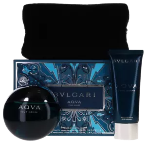 Aqva Pour Homme By Bvlgari For Men Set: EDT+ASB+Pouch (3.4+3.4)oz New - Picture 1 of 1