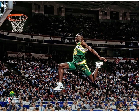 Shawn Kemp Seattle Supersonics NBA All-Star 1991 Slam Dunk Contest 8x10 Photo Cover