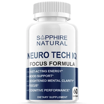 Suplemento Cerebral Neuro Tech IQ, Fórmula Neuro Tech Focus Nootrópico (60 Cápsulas) Foto 1 de 4