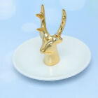  Ceramic Deer Head Trinket Tray Jewelry Dish Decorative Holder for Rings