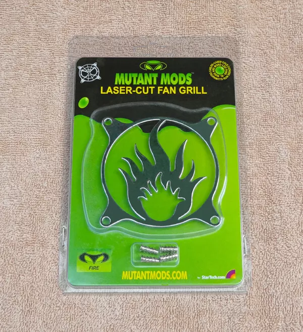 Mutant Mods Fire/Flame 80mm Silver Chrome Laser Cut Fan Grill Guard  - Image 1 of 1