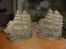 PAIR OF 1929 CAST IRON FLYING CLOUD SAILING SHIP NAUTICLE BOOKENDS