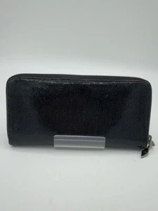 Christian Louboutin Bi-fold Long Wallet Black Red Zip Logo Men's Purse Solid - Picture 1 of 8