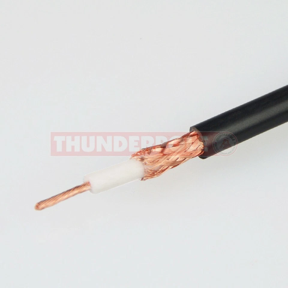 20m RG Mini 8 Premium Coaxial Coax Cable Black RG8 Lead for CB & Amateur Radio - Image 1 of 1