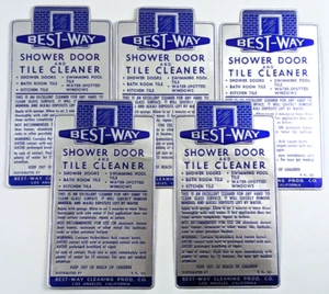 Lote de 5 etiquetas de papel de aluminio vintage Best Way Cleaning Product Co Los Ángeles California - Imagen 1 de 7