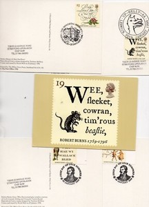 GB - PHQ Cards (862) 1996 Robert Burns - Full set - Used - Back SHS