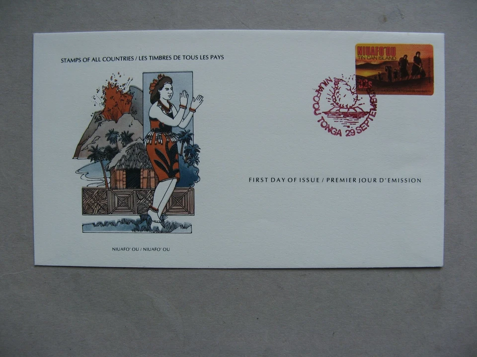 TONGA NIUAFO'OU, cover FDC 1983, refugees vulcanic eruption, geology - Image 1 of 1