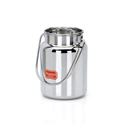 Acciaio Inox Latte Lattina/Barattolo Dell 'ol Io / Barni / Pentola con Coperchio - Immagine 1 di 4