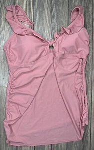 Isabel Maternity Rose Pink Swim Tankini Top Womens Size L - Picture 1 of 8