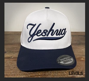 YESHUA SCRIPT  SNAPBACK BASEBALL CAP CHRISTIAN CAP  JESUS MESSIAH HAT NYC - Picture 1 of 9