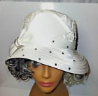Swan Hat New York Women's White Lace Cloche Bucket Bow Rhinestones Fashion Hat