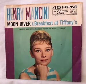 Henry Mancini - Moon River / Breakfast At Tiffany's 45 RPM RCA Victor Records 7” - Picture 1 of 4