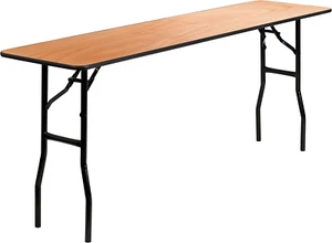 6-Foot Rectangular Wood Folding Training / Seminar Table with Sm - Picture 1 of 7