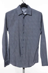 Express Extra Slim-Fit blau weiß geometrisches Baumwoll Langarm Hemd S 14-14,5 - Bild 1 von 6