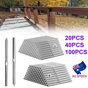 1/8" Lag Screws Swage Stainless Steel Cable Railing Balustrade Wire Terminal Kit - Picture 1 of 7