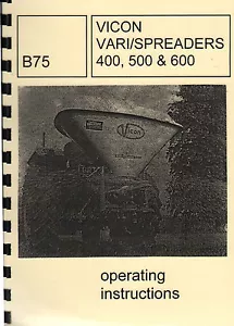 Libro de instrucciones de funcionamiento Vicon Vari Spreader 400, 500 y 600 - Imagen 1 de 1