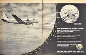 Grumman Gulfstream Aircraft Vtg 2 Page Print Ad 1958 - Picture 1 of 8