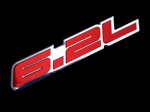 2 CHEVY CAMARO CORVETTE CADILLAC 6.2L L99 LS3 LSA ENGINE EMBLEMS BADGE RED PAIR - Bild 1 von 1