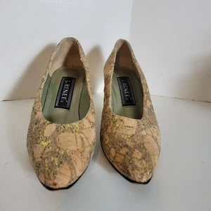 Vintage J. Renee Bamboo with Gold Veining Size 5.5 M Multicolor Heels Pumps - Picture 1 of 9